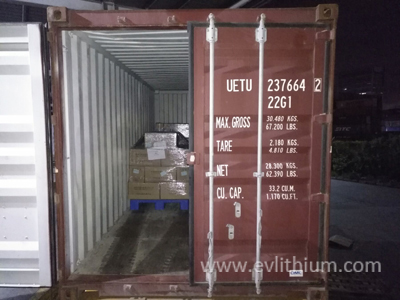 shipment of Lithium Battery by 20 feet container to Hamburg