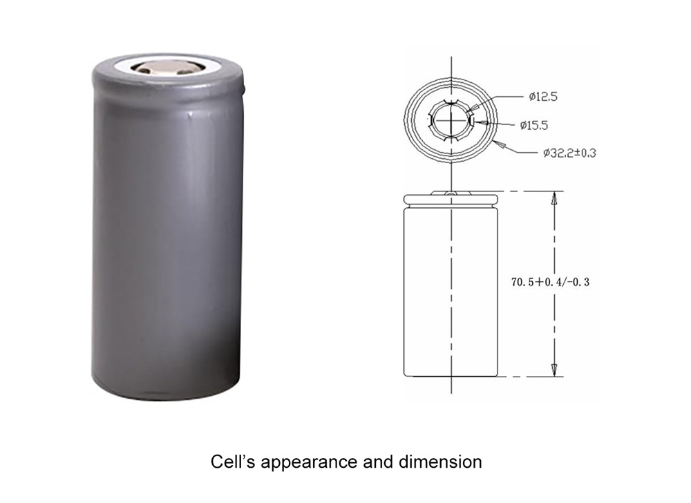 dimensions of 32700 lifepo4 battery