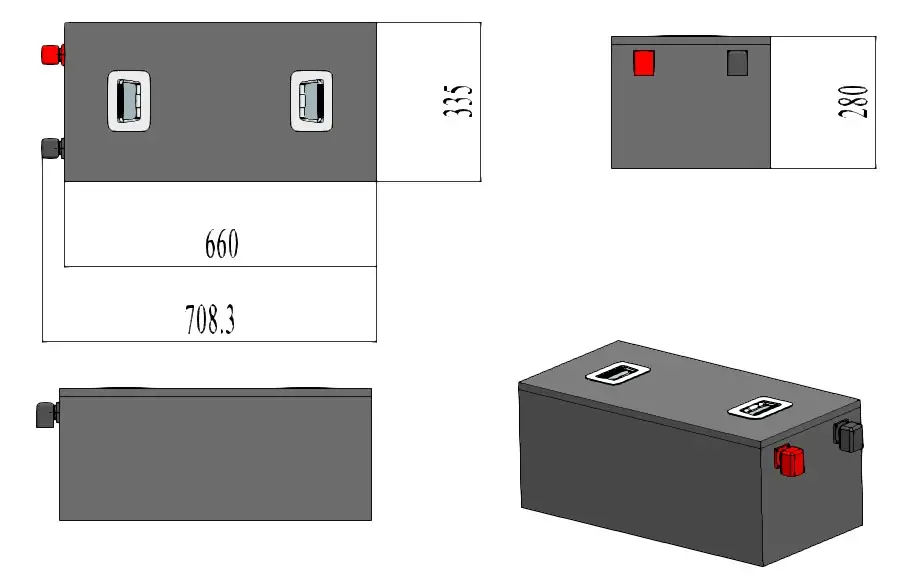 dimensions of 24v 300ah lifepo4 battery pack