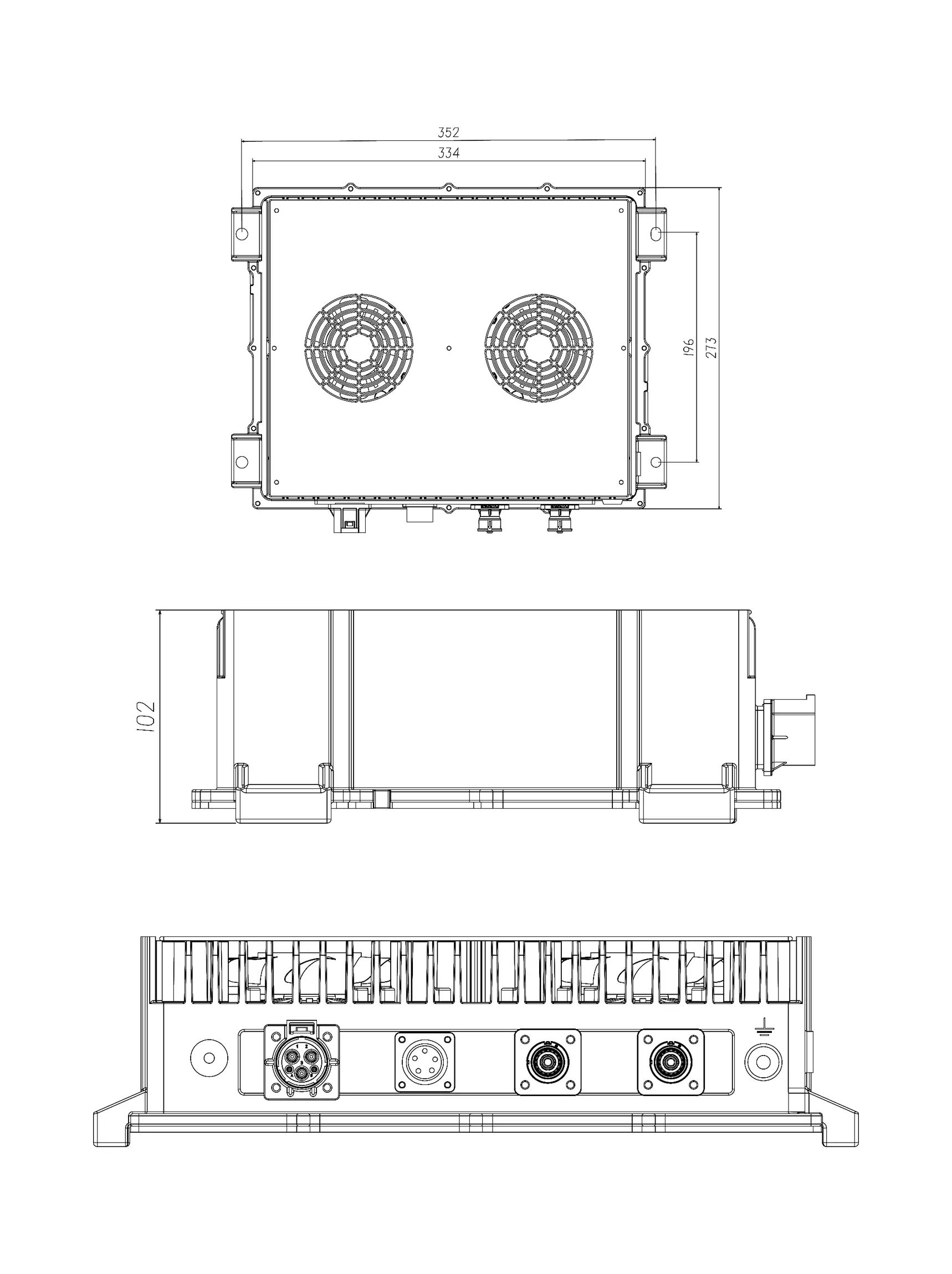 dimensions of 6.6kw obc charger