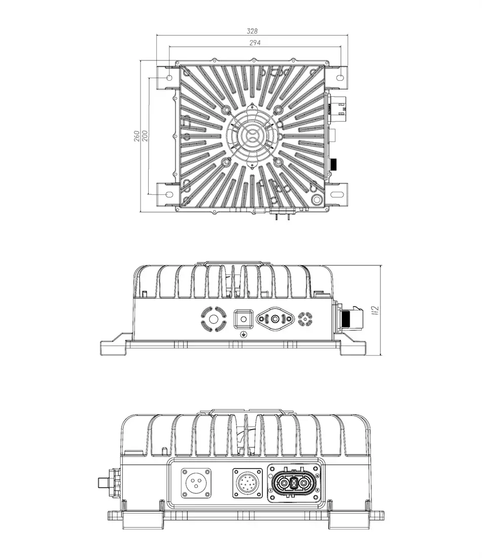 dimensions of 6.6kw obc charger