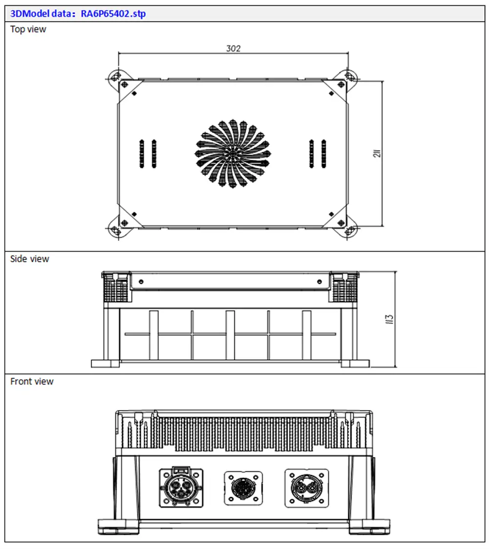 dimension of 6.6KW OBC