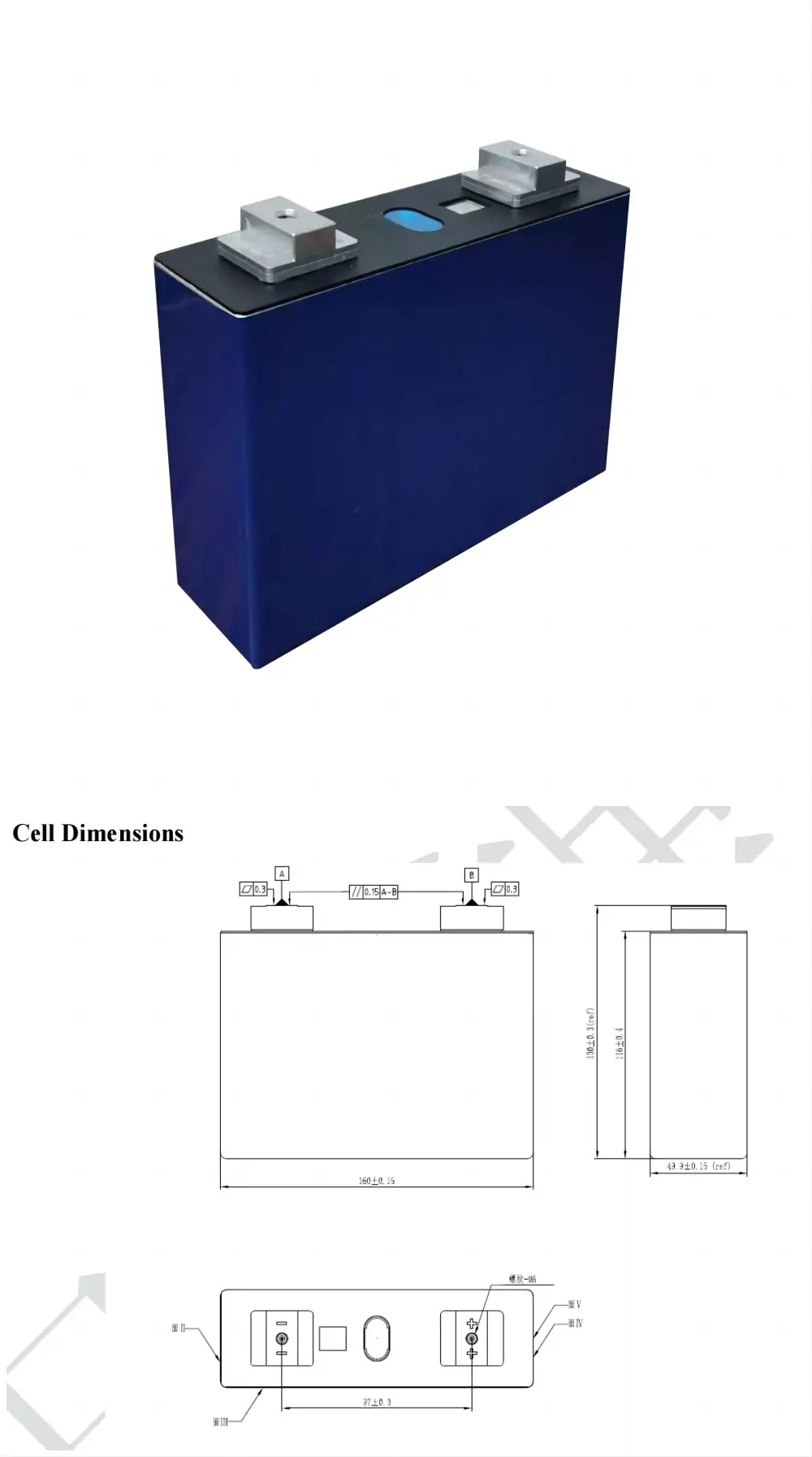 dimension of CALB L160F100