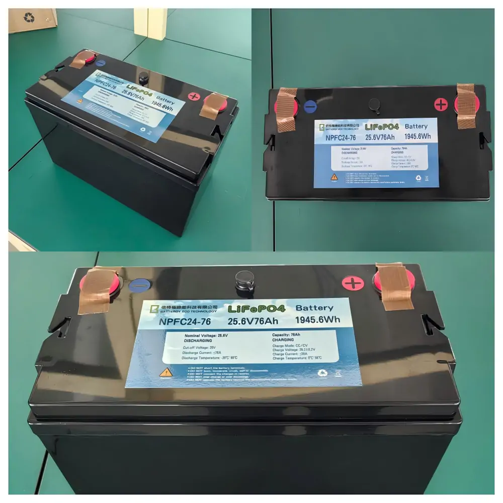 25.6V76Ah lifepo4 battery pack