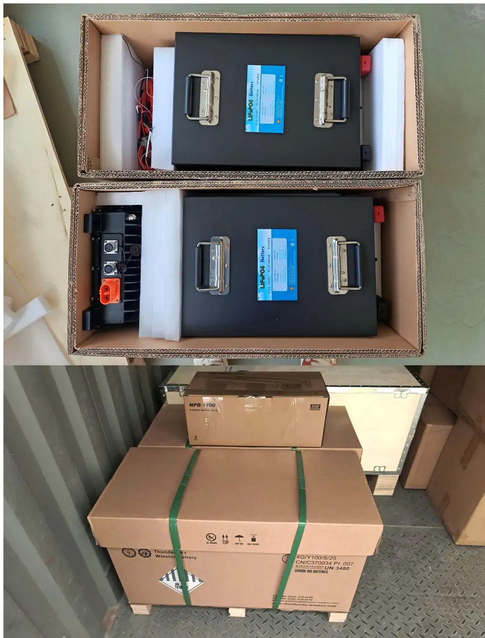 51.2V105Ah lifepo4 battery packs and 3.3KW 48V chargers 