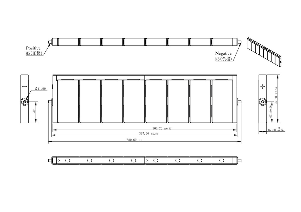 dimensions of 9.6V 6.5Ah Ni-MH Battery Module hybrid car replacement battery
