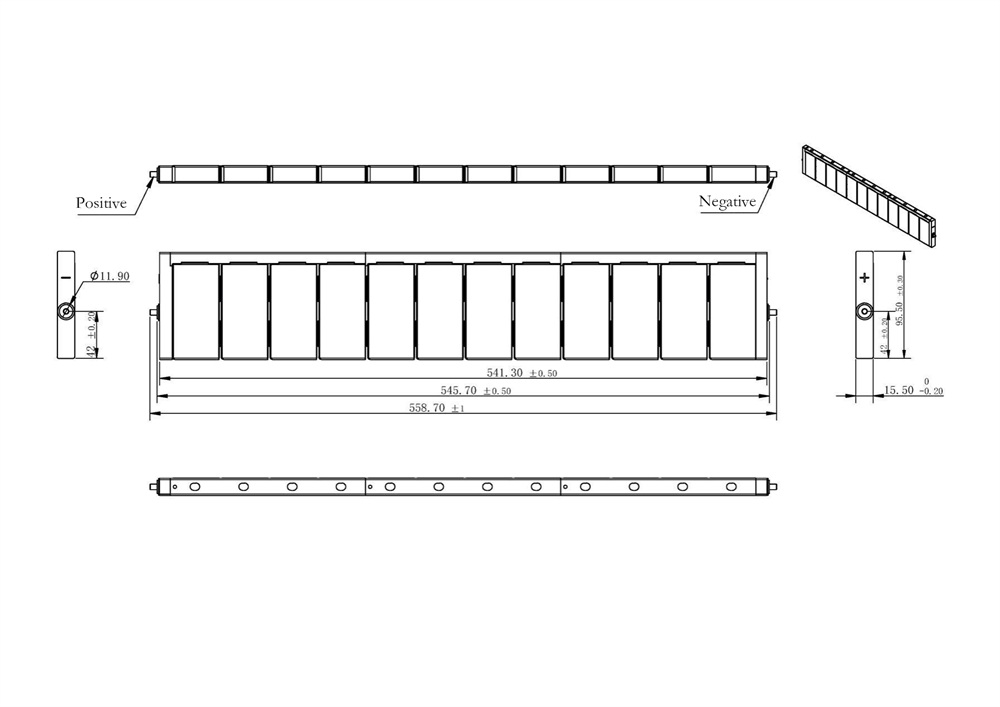 dimensions of 14.4V 6.5Ah Ni-MH Battery Module hybrid car replacement battery