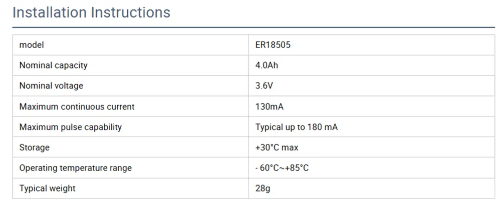 EVE ER18505 3.6V 4000mAh